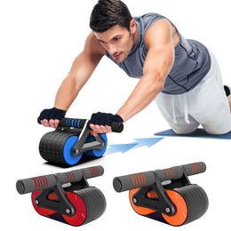 Integrated Fitness Equip Roller Wheel slide Automatic Rebound Flat Plate Exercise Wheel Silence Abdominal Wheel Home Exercise Equipment 230808