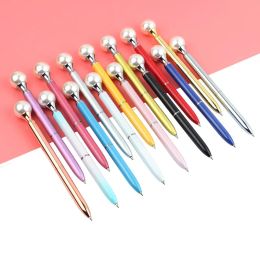 wholesale 15PCS/LOT Colourful Pearl metal Ballpoint pen 15 Colours Kawaii Queen's crutch BallPen For School Supplies boligrafos Unisex Pens LL