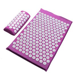 Back Massager 62 38cm Cushion Massage Mat Acupressure Relieve Body Pain Spike Acupuncture Yoga Mat Pillow 230809