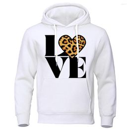 Men's Hoodies Vintage Leopard Love Forever Spiritual Sweatshirt Personality Graphic Clothes Funny O-Neck Hoodie Mens