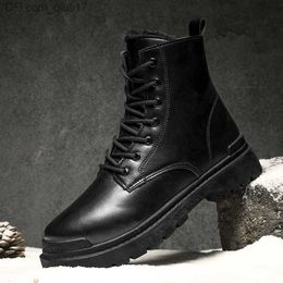 Dress Shoes Winter ankle boots men's denim punk warm boots men's street style shoes outdoor autumn motorcycle boots men's casual snowshoes men's Z230809