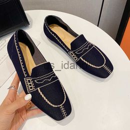 Dress Shoes 2023 Knitted Ballet Flats Women Slip On Moccasin Mesh Loafers Casual Cosy Work Shoes Shallow Pregnant Shoes Driving Sneaker J230808