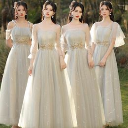 Ethnic Clothing Grey Formal Solid Dress Bridesmaid Autumn Fairy Temperament Sister Group Long Skirt Choir Performance Student