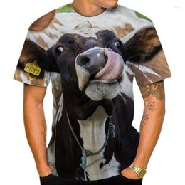 Men's T Shirts 2023 3d Printing T-shirt Men And Women Short-sleeved Cow Pattern Casual Fashion Top Funny Shirt For Summer Xxs-6xl