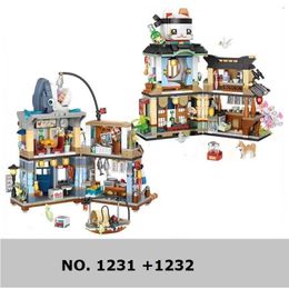 Other Toys 1231 1232 LOZ mini Blocks Kids Building Bricks Boys Girls Gift Japanese Snack Bar Puzzle 230809