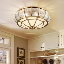 Ceiling Lights Luxury Copper Gold Glass Living Room Lamp Bedroom Study Hallway Dining Decoration Fixtures