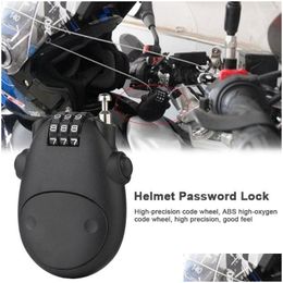 Motorcycle Helmets Helmet Password Lock Wire Rope Steel Code Anti-Theft Safety Bicycle Suitcase Lage Drop Delivery Mobiles Motorcycl Dhnsg
