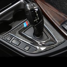 Carbon Fiber Sticker Car styling Center Control Gear Shift Panel Decorative Sticker Interior Trim For BMW 3 4 Series 3GT F30 F31 F338j