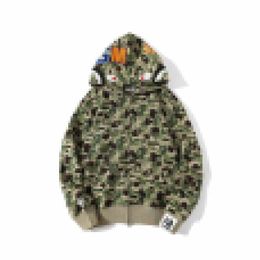 A Bathing Ape Autumn and winter Anniversary Limited Men's ink Camouflage Shark Thin Hooded jacket Bathing Ape Hooded