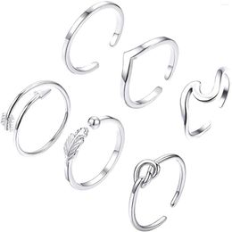 Cluster Rings Summer Fashion Foot Leg Beach Geometric Open Finger Cute Arrow Heart Feather Toe Women Jewellery Accessories 2023