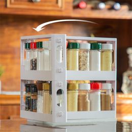 Food Storage Organisation Sets MultiFunction Rotating Shelf Folding Slide Cupboard Rack Home Kitchen Spice Organiser 230809