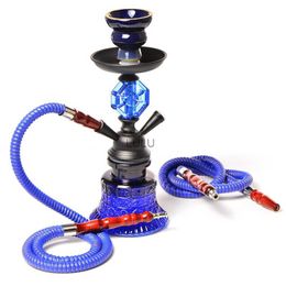 Glass Complete Shisha Hookah Set with Ceramic Bowl Tongs Hookah Hose Shisha Nargile Sheesha Narguile Chicha Water Pipe Hookah HKD230809