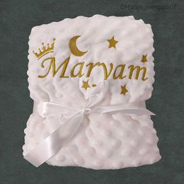 Blankets Swaddling Name Personalized newborn blanket baby bedding baby bedding soft plush crib crib stroller Z230809