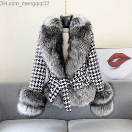 Women's Down Parkas Women's fur coat 2022 autumn and winter new short hound stone imitation silver fox fur warm plush artificial fur coat for women Z230809