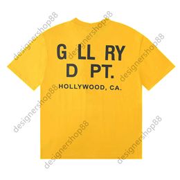 Men's T-Shirts American Fashion Brand GD T-shirt Los Angeles Letter Printing Double Yarn Pure Cotton Short Sleeve T-shirt with Men's and Women's Backing Tee