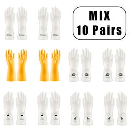 Cleaning Gloves 10 Pairs Of Pvc Waterproof Wearresistant Nonslip Latex Material Housework Laundry Washing Dishes Kitchen 230809