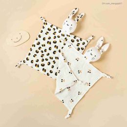 Blankets Swaddling Baby cotton plain weave comfortable blanket soft cat newborn sleep doll rabbit children's sleep toy soda water decal towel bib Z230809