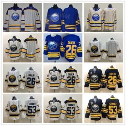 Buffalo''Sabres''Buffalo Hockey Rasmus Dahlin Jersey Jeff Skinner Blank Reverse Retro Heritage Classic Team Colour Navy Blue White Purple s