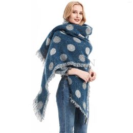 Scarves Imitation Cashmere Fashion Women Vintage Dot Loop Yarn Winter Scarf Warm Elegant Party Tassel Wild Female Thick Long Wrap Shawl