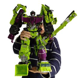 Transformation toys Robots NBK 3349 Transformation Toy Devastator 6in1 Combiner Robot Action Movie Figures Model ABS 42cm Oversize Deformation Car 230808