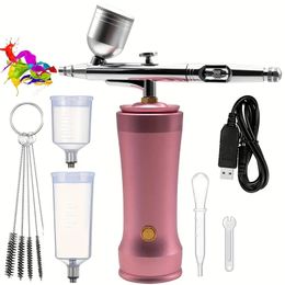 Rechargeable Cordless Airbrush Kit - Perfect for Makeup, Tattoo, Nail Art, Face Painting, Model Painting, Cake Baking & Decorative Furniture!