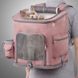 Cat Carriers Breathable Wheels Carry Bag Space Shoulder Mesh Outgoing Cats Backpack Puppy Carrying Mochilas Pet Supplies