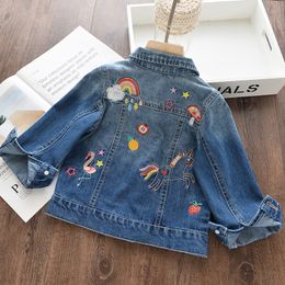 Jackets Menoea Kids Denim Jacket 2023 Girls Embroidery Cartoon Children Clothing Autumn Baby Clothes Outerwear Jean Coat 230808