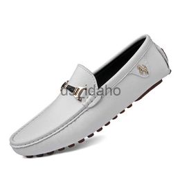 Dress Shoes 2022 White Loafers Men Handmade Leather Shoes Black Casual Driving Flats Blue Slip-On Moccasins Boat Shoes Plus Size 46 47 48 J230808