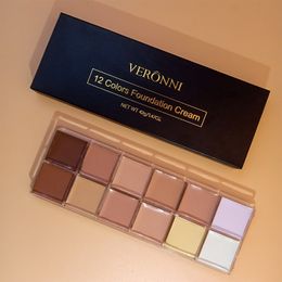 Concealer VERONNI Face Contour 12 Colours Palette Makeup Cover Foundation Brightener Full for women 230808