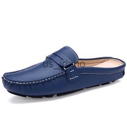 Dress Shoes Casual Loafers Shoes Blue White Lazy Shoes Male Light Mules Comfortable Anti-Slip Men Walking Driver Shoes Size 39-44 Men Shoes J230808