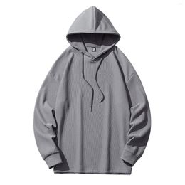 Men's Hoodies Man Casual Drawstring Sweatshirts Loose Long Sleeves Hooded Solid Colour Simple Oversize Men Sport Shirts