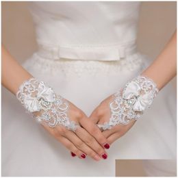 Bridal Gloves White Short Fingerless For Bride Lace Accessories Drop Delivery Party Events Dhgyk