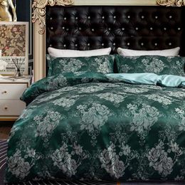 Bedding Sets Jacquard Weave Duvet Cover Bed Satin Luxury Home Textile Pillowcases Bedroom Comforter 220x240 No Sheet