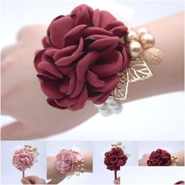 Flowers Prom Cor Ceremony Flower Brooch Boutonnieres And Artificial Wrist Accessories Supplies Drop Delivery Party Events Dh87C