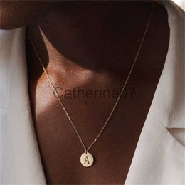 Pendant Necklaces Orazio Engraving Custom Necklace Gold Color 26 Artistic Alphabet Stainless Steel Pendant Choker Chains For Women/Man Gifts J230809