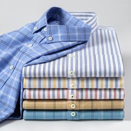 Men's Casual Shirts Light Luxury High Quality Fashion Shirt Long Sleeve Cotton Oxford Business Social Formal Men Wear