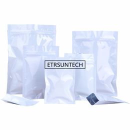 White Colour Metallic Mylar Self Sealing bags flat bottom Aluminium foil plastic bags High quality 11 Size LX1044