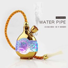 Water Pipe for Smoking Diy Snuff Bottle Water Circulation Philtre Healthy Shisha Hookah Pot with Coloured Lights Hose Smoker'sGift HKD230809