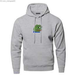 Men's Hoodies Sweatshirts Sad Frog Funny Hoodies Men's Sweatshirt Feels Bad Man Hooded Sweatshirt Angry Feels Good Man Streetwear Frog Sportswear Z230809