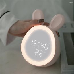 Table Clocks Alarm Clock USB Charging Mini Smart LED With Night Light Bedroom Bedside Electronic For Kids