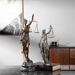 Decorative Objects Figurines Ancient Greek Goddess Fairness Justice Law Balance Angel Figure Statue Handicraft Home Living Room Desktop Office Decoration 230809