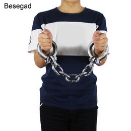 Other Event Party Supplies Besegad Funny Plastic Prison Wrist Shackles Handcuffs Toys Fancy Dress Halloween Creative Toy Cosplay Party Decoration Props 230809