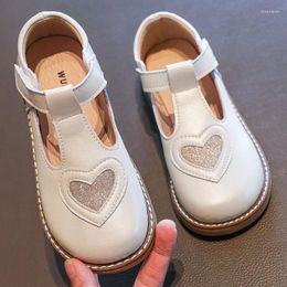 Flat Shoes Girl's Princess Leather Genuine Soft Sole 2023 Autumn Foreign Style Baby Children's Single