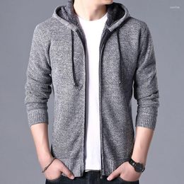 Men's Sweaters Winter Sweater Korean Fashion Mens Clothing Thick Cotton Hood Cardigan For Men Long Sleeve Casual Sweatercoats