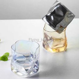 Irregular Whisky Glass Crystal Old Fashioned Whiskey Bar Wine Glass Tumbler Vodka Cup HKD230809