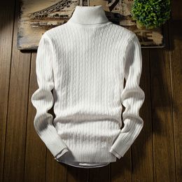 Men's Sweaters Solid Colour Knitwear Turtleneck Mens Sweaters Fashion Twist Knitwear Autumn and Winter 6 Colours Long Sleeves Basic Style Tops 230808