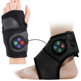 Foot Massager Eletric Wrist Foot Brace Support Massager Vibration Compress Heating Relaxation Treatments Pain Relief Air Massage Device 230808