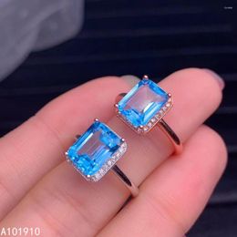 Cluster Rings KJJEAXCMY Boutique Jewelry 925 Sterling Silver Inlaid Natural Topaz Ring Female Support Detection Luxurious