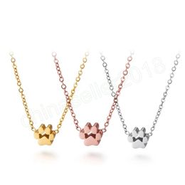 New Stainless Steel Dog Paw Pendant Necklaces For Women Jewellery Accessories Animal Paw Pet Choker Footprints