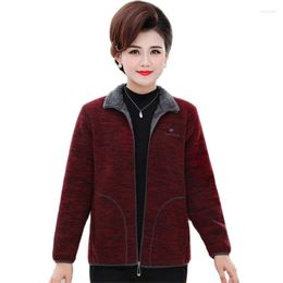 Women's Hoodies Autumn Winter Coat 2023 Stand Collar Fleece Warm Sweater Middle-Aged Elderly Mother Jacket Tops Hoodie Sportswear